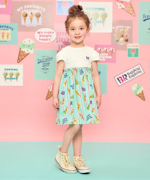 apres les cours（アプレレクール）の「【リンク】サーティワン ドッキングワンピース（ワンピース・キッズ・ミント/ピンク・80/90/100/110/120/130/140）」の3枚目の写真