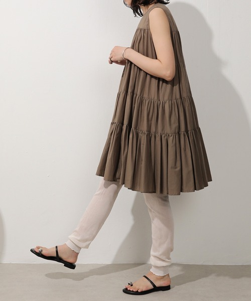 Monocoro toppi（モノコロトッピ）の「ゆったり スリム レギンス リブ メロウ パンツ（レギンス/スパッツ・レディース・アイボリー/ブラック/グレー・フリー）」の9枚目の写真