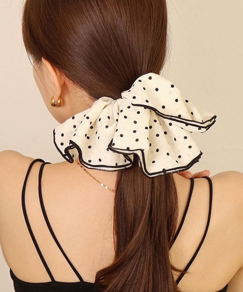 セール】ドット パイピング フリル シュシュ（シュシュ）｜CEMONEMO