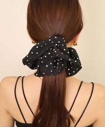 CEMONEMO | ドット パイピング フリル シュシュ(シュシュ)