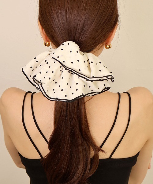 セール】ドット パイピング フリル シュシュ（シュシュ）｜CEMONEMO