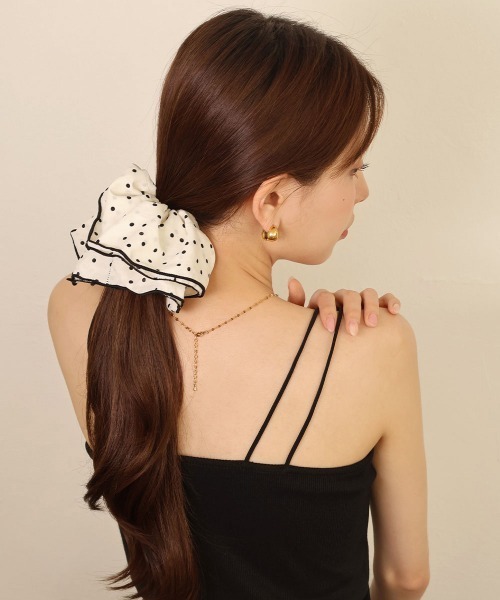 セール】ドット パイピング フリル シュシュ（シュシュ）｜CEMONEMO