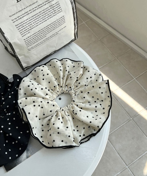 セール】ドット パイピング フリル シュシュ（シュシュ）｜CEMONEMO