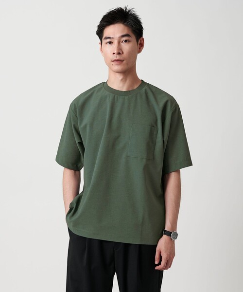Tシャツ／半袖／ウォッシャブル／接触冷感／シルケットスムース