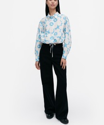 marimekko 花柄 クロップドシャツ marimekko｜マリメッコのトップス（花柄・ボタニカル柄）通販