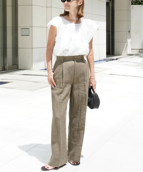 Deuxieme Classe ★現行完売品★*Linen ワイドパンツ Deuxieme Classe スラックス パンツ 追加*Summer ワイドパンツ