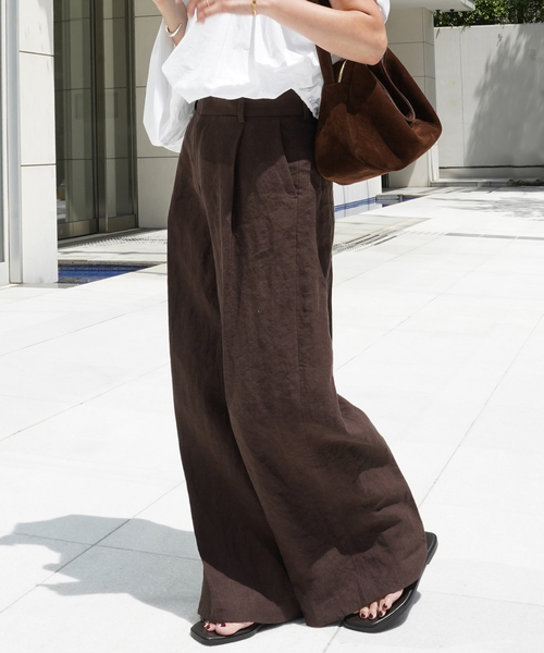 Deuxieme Classe Linen Flare パンツ Deuxieme Classe（ドゥーズィエムクラス）の「スリム フレア