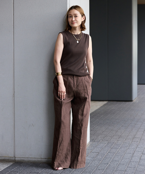 セール】*Linen ワイドパンツ（スラックス）｜Deuxieme Classe