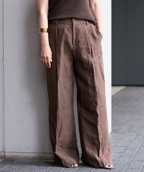 Deuxieme Classe LINEN CHINO パンツ ベージュ Deuxieme Classe（ドゥーズィエムクラス）の「LINEN CHINO