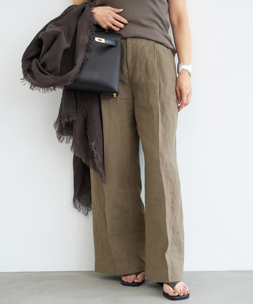 セール】*Linen ワイドパンツ（スラックス）｜Deuxieme Classe