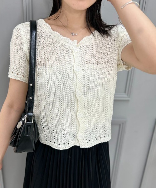 mebole(メボレ)の「short sleeve knit cardigan(ニット/セーター・レディース・ブルー/アイボリー/ピンク・FREE)」の21枚目の写真