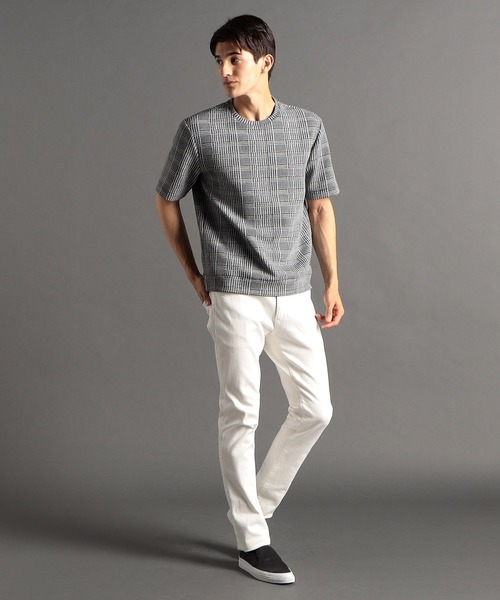 MONSIEUR NICOLE（ムッシュニコル）の「グレンチェックジャカード Tシャツ（Tシャツ/カットソー・メンズ・ブラック/ホワイト・X-LARGE/MEDIUM/LARGE）」の6枚目の写真