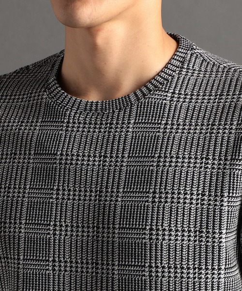 MONSIEUR NICOLE（ムッシュニコル）の「グレンチェックジャカード Tシャツ（Tシャツ/カットソー・メンズ・ブラック/ホワイト・X-LARGE/MEDIUM/LARGE）」の11枚目の写真