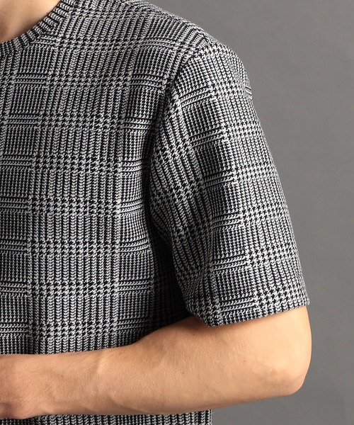 MONSIEUR NICOLE（ムッシュニコル）の「グレンチェックジャカード Tシャツ（Tシャツ/カットソー・メンズ・ブラック/ホワイト・X-LARGE/MEDIUM/LARGE）」の12枚目の写真