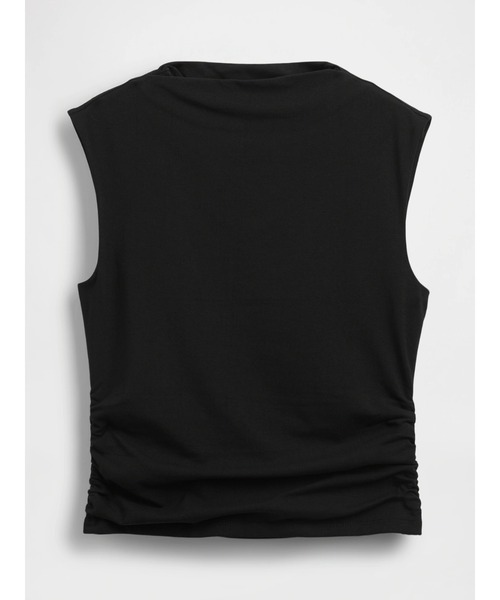 GAP(ギャップ)の「モダン ファンネルネック ルーシュ クロップド タンクトップ(Tシャツ/カットソー・レディース・ブラウン/ブラック/ホワイト・XXS/XS/S/M/L/XL)」の5枚目の写真