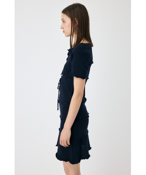 MOUSSY（マウジー）の「BOW DESIGN KNIT ミニドレス（ワンピース