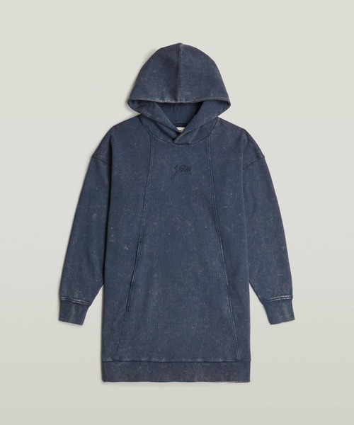 G-STAR(ジースター)の「A LINE SWEATER DRESS/ヴィンテージライクウォッシュド加工フロントシームデザインオーバーサイズロゴスウェットワンピース(ワンピース・レディース・ダークブルー/レッド系その他・SMALL/MEDIUM/X-SMALL)」の9枚目の写真