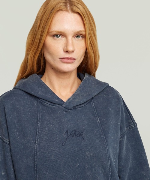 G-STAR(ジースター)の「A LINE SWEATER DRESS/ヴィンテージライクウォッシュド加工フロントシームデザインオーバーサイズロゴスウェットワンピース(ワンピース・レディース・ダークブルー/レッド系その他・SMALL/MEDIUM/X-SMALL)」の10枚目の写真
