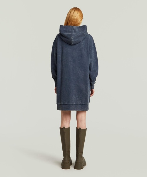 G-STAR(ジースター)の「A LINE SWEATER DRESS/ヴィンテージライクウォッシュド加工フロントシームデザインオーバーサイズロゴスウェットワンピース(ワンピース・レディース・ダークブルー/レッド系その他・SMALL/MEDIUM/X-SMALL)」の13枚目の写真