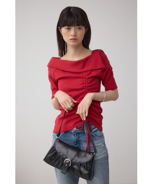 AZUL by moussy（アズールバイマウジー）の「スタッズフラップギャザーバッグ（ショルダーバッグ・レディース・ブラック/レッド・FREE）」の22枚目の写真