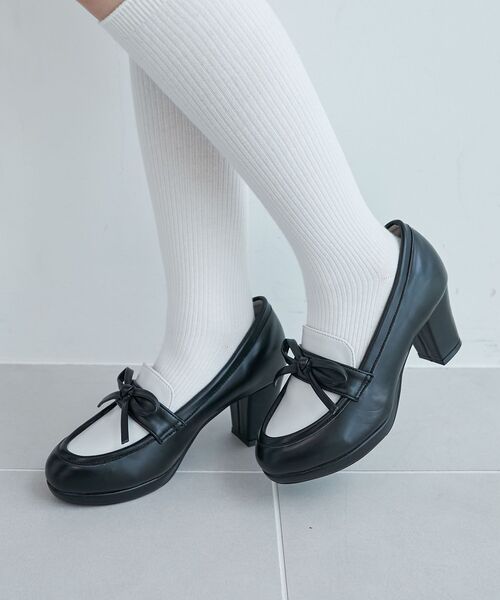 MAJESTIC LEGON(マジェスティックレゴン)の「リボンヒールローファー(ローファー・レディース・ブラック/ブラック系その他/ボルドー・SMALL/MEDIUM/LARGE/X-LARGE)」の9枚目の写真