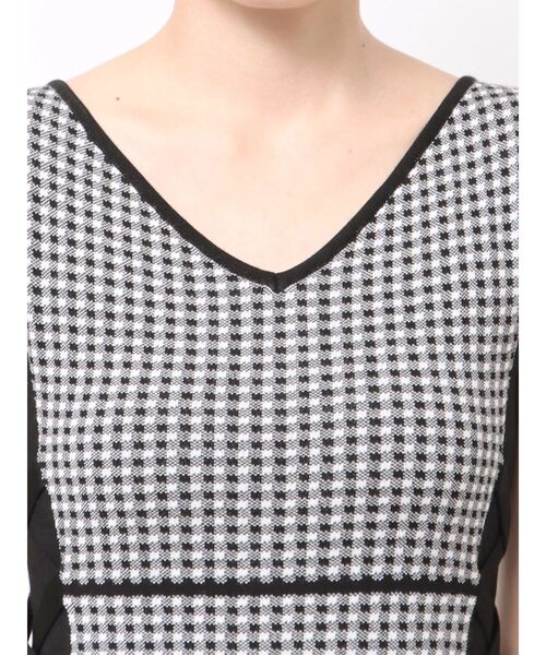 MERCURYDUO（マーキュリーデュオ）の「千鳥柄サイドレースアップニットワンピース（ワンピース・レディース・ブラウン/ブラック・SMALL/MEDIUM）」の20枚目の写真