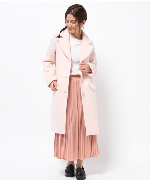 one after another NICE CLAUP（ワンアフターアナザーナイスクラップ）の「【ar12月号掲載 ナイスクラップ】レディーチェスターコート（チェスターコート・レディース・ブラック/アイボリー/ピンク/グレー・LARGE/MEDIUM）」の16枚目の写真