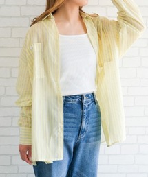 aquagarage | ダブルポケットストライプシアーシャツ(シャツ/ブラウス)