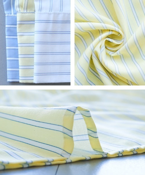 aquagarage（アクアガレージ）の「ダブルポケットストライプシアーシャツ（シャツ/ブラウス・レディース・イエロー/ホワイト/ブルー・FREE）」の12枚目の写真
