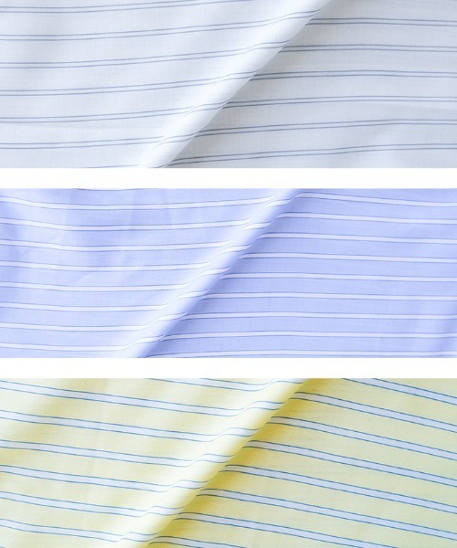 aquagarage（アクアガレージ）の「ダブルポケットストライプシアーシャツ（シャツ/ブラウス・レディース・イエロー/ホワイト/ブルー・FREE）」の16枚目の写真