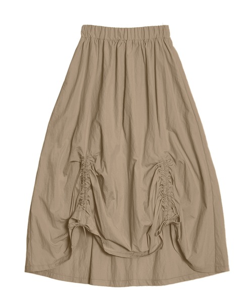 PUNYUS（プニュズ）の「ドロストフレアスカート（スカート・レディース・ブラック/レッド/ホワイト/カーキ/ベージュ・1/2/3/4）」の10枚目の写真