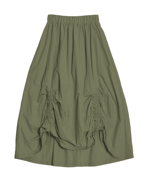 PUNYUS（プニュズ）の「ドロストフレアスカート（スカート・レディース・ブラック/レッド/ホワイト/カーキ/ベージュ・1/2/3/4）」の13枚目の写真