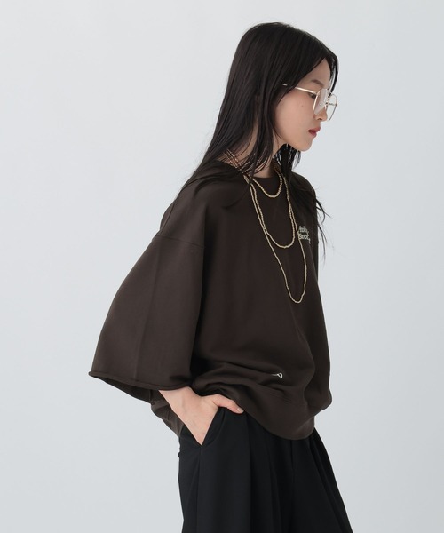 LEPSIM（レプシィム）の「ミニ裏毛6分袖プリントT　582425（Tシャツ/カットソー・レディース・ダークブラウン/グレー/アイボリー・FREE）」の20枚目の写真