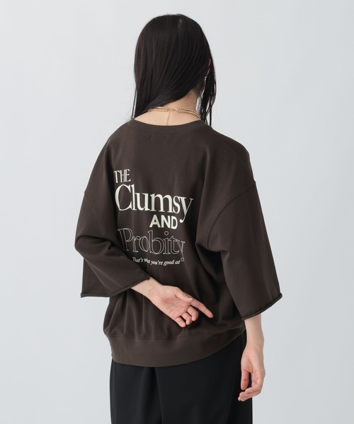 LEPSIM（レプシィム）の「ミニ裏毛6分袖プリントT　582425（Tシャツ/カットソー・レディース・ダークブラウン/グレー/アイボリー・FREE）」の21枚目の写真