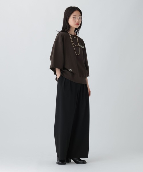 LEPSIM（レプシィム）の「ミニ裏毛6分袖プリントT　582425（Tシャツ/カットソー・レディース・ダークブラウン/グレー/アイボリー・FREE）」の22枚目の写真