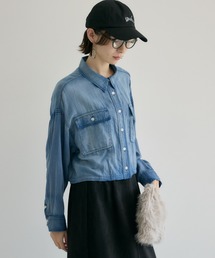 Paradise Picnic | Dignite Collier シアーデニムショートシャツ(シャツ/ブラウス)