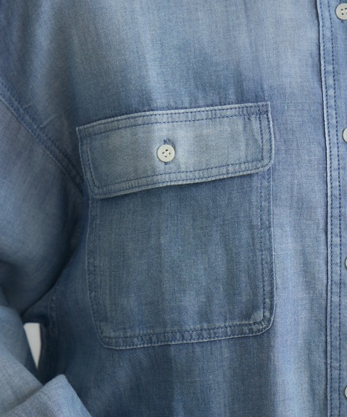 Paradise Picnic（パラダイスピクニック）の「Dignite Collier シアーデニムショートシャツ（シャツ/ブラウス・レディース・ブルー/ネイビー・FREE）」の17枚目の写真