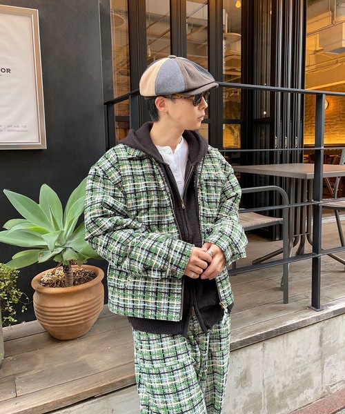 ツイード中綿キルトトラッカージャケット（ブルゾン）｜MandO（Auntie