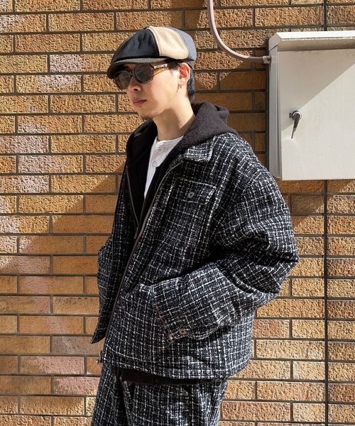 ツイード中綿キルトトラッカージャケット（ブルゾン）｜MandO（Auntie