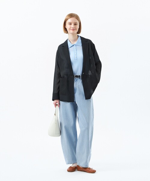 MACKINTOSH PHILOSOPHY(マッキントッシュ フィロソフィー)の「シアーガーゼライトジャケット(テーラードジャケット・レディース・オフホワイト/ブラック・36/38)」の5枚目の写真
