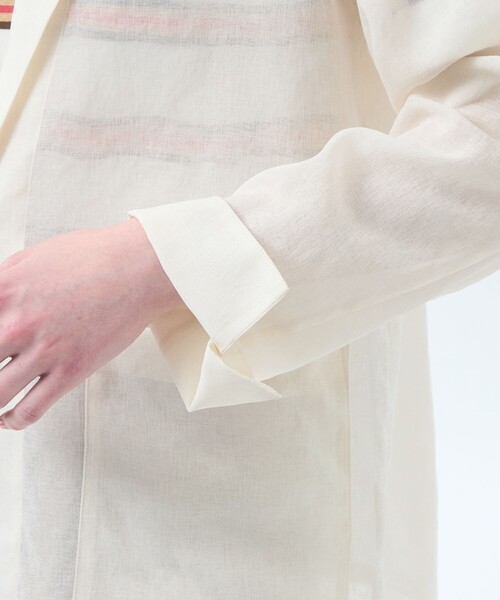 MACKINTOSH PHILOSOPHY(マッキントッシュ フィロソフィー)の「シアーガーゼライトジャケット(テーラードジャケット・レディース・オフホワイト/ブラック・36/38)」の9枚目の写真