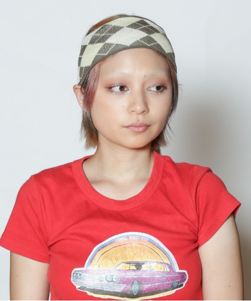 CA4LA(カシラ)の「DIAMOND CHECK HB(ヘアバンド・メンズ・ブラウン/グリーン/ピンク/グレー・ONESIZE)」の4枚目の写真
