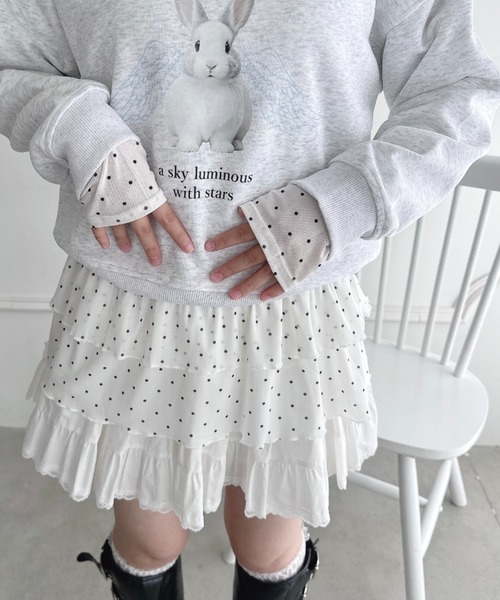 Loueme(ルエム)の「裾フリルドットティアードトップス(Tシャツ/カットソー・レディース・ホワイト/ブラック/アイボリー・FREE)」の14枚目の写真