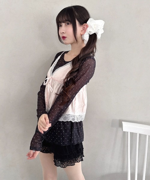 Loueme(ルエム)の「裾フリルドットティアードトップス(Tシャツ/カットソー・レディース・ホワイト/ブラック/アイボリー・FREE)」の19枚目の写真