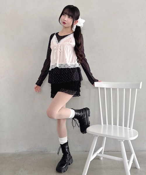 Loueme(ルエム)の「裾フリルドットティアードトップス(Tシャツ/カットソー・レディース・ホワイト/ブラック/アイボリー・FREE)」の20枚目の写真