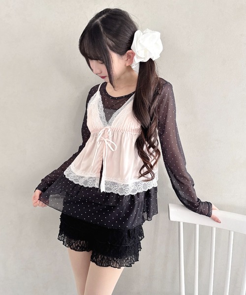 Loueme(ルエム)の「裾フリルドットティアードトップス(Tシャツ/カットソー・レディース・ホワイト/ブラック/アイボリー・FREE)」の17枚目の写真