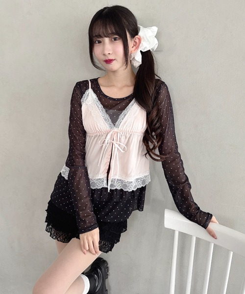 Loueme(ルエム)の「裾フリルドットティアードトップス(Tシャツ/カットソー・レディース・ホワイト/ブラック/アイボリー・FREE)」の18枚目の写真