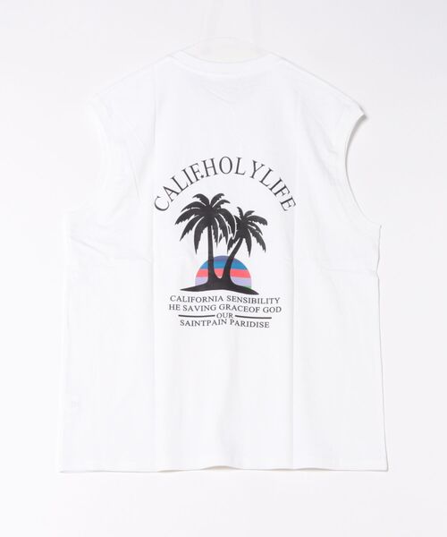 NOWLE(ノウル)の「【NOWLE】カリフォルニア サマー ビーチ バックプリント ノースリーブ(タンクトップ・メンズ・ブラック/ホワイト・FREE)」の10枚目の写真