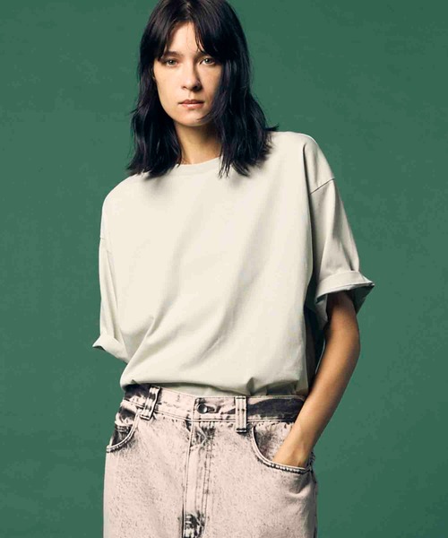 MAISON SPECIAL（メゾンスペシャル）の「《UNISEX》ECIL Prime-Over Crew Neck T-Shirt/ECILプライムオーバークルーネックTシャツ【MAISON SPECIAL/メゾンスペシャル】（Tシャツ/カットソー・メンズ・ホワイト/ブラック/チャコールグレー/ピンク/グリーン/ライム・0/2/1）」の4枚目の写真