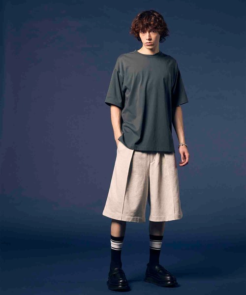 MAISON SPECIAL（メゾンスペシャル）の「《UNISEX》ECIL Prime-Over Crew Neck T-Shirt/ECILプライムオーバークルーネックTシャツ【MAISON SPECIAL/メゾンスペシャル】（Tシャツ/カットソー・メンズ・ホワイト/ブラック/チャコールグレー/ピンク/グリーン/ライム・0/2/1）」の7枚目の写真